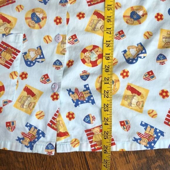 Ni-Q-Ta Light Blue With Sporty Bears Shirt and Shorts Pajama Set Size M - Picture 13 of 16